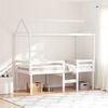 vidaXL Hochbett mit Dach Wei&szlig; 75x190 cm Massivholz Kiefer