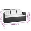 vidaXL 5-tlg. Garten-Lounge-Set mit Auflagen Poly Rattan Schwarz
