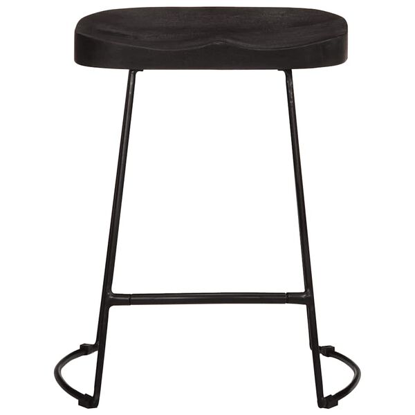 vidaXL Barhocker 2 Stk. Schwarz 46x38x52 cm Mango Massivholz