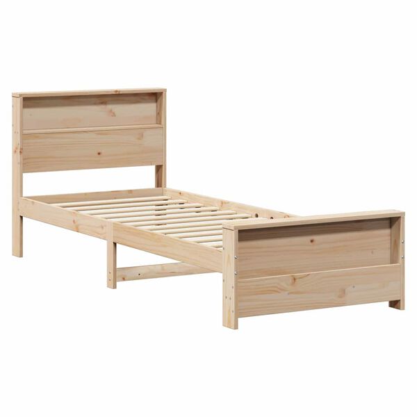 vidaXL Bettrahmen mit Kopfteil Braun 90 x 190 cm Holzwerkstoff