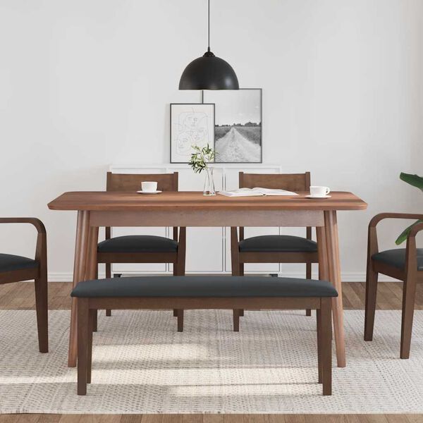 vidaXL Bank 110 cm Braun Massivholz Gummibaum