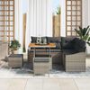 vidaXL Garten-Sofa-Set mit Kissen 8 pcs Grau Poly Rattan