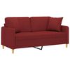 vidaXL 2-Sitzer-Sofa mit Kissen Weinrot 140 cm Stoff