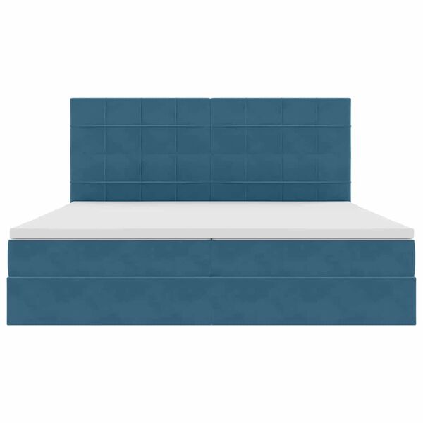 vidaXL Bett mit Stauraum und LED mit LED Dunkelblau 200 x 200 cm Samt