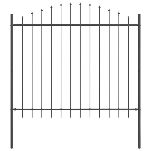 vidaXL Gartenzaun 7 pcs Grau 170 x 190 cm Pulverbeschichteter Stahl