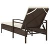 vidaXL Sonnenliege mit Auflage Braun 63x200x81 cm Poly Rattan
