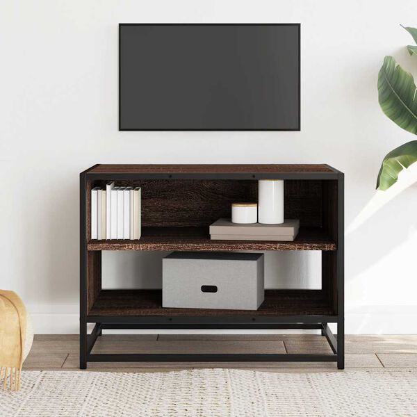 vidaXL TV-Schrank Braun Eichen-Optik 61x40x46 cm Holzwerkstoff Metall