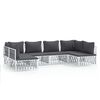 vidaXL 6-tlg. Garten-Lounge-Set mit Kissen Wei&szlig; Stahl