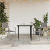 vidaXL 3-tlg. Garten-Essgruppe Grau und Schwarz Poly Rattan und Stahl