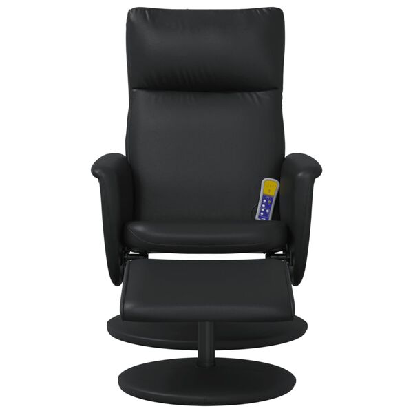 vidaXL Massagesessel mit Fu&szlig;hocker Schwarz Kunstleder