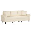 vidaXL 3-Sitzer-Sofa mit Kissen Creme 180 cm Samt