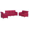 vidaXL Sofa-Set 3 pcs Weinrot Samt