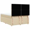 vidaXL Boxspringbett mit Matratze Creme 160x200 cm Stoff
