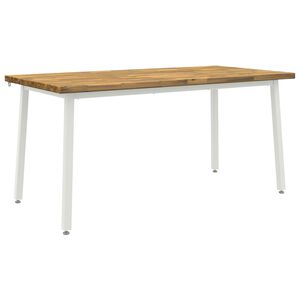 vidaXL Quadratischer Esstisch 160 x 70 x 75 cm Massivholz Akazie Wei&szlig;