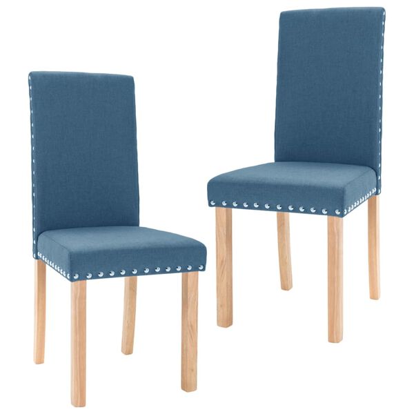 vidaXL Esszimmerst&uuml;hle 2 Stk. Blau Stoff
