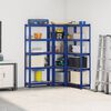 vidaXL Regal-Set 5 B&ouml;den 3-tlg. Blau Stahl & Holzwerkstoff