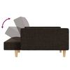 vidaXL Schlafsofa 2-Sitzer mit 2 Kissen & Hocker Dunkelbraun Stoff