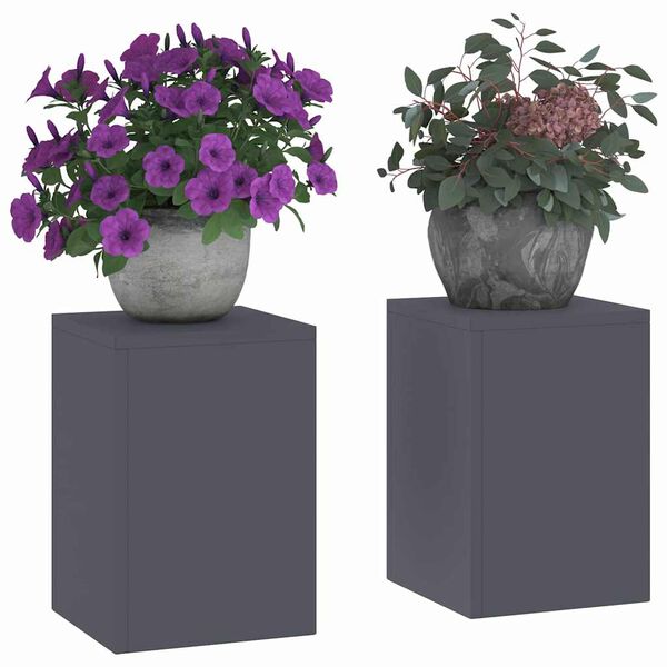 vidaXL Pflanzenständer 2 pcs Anthrazit 24 x 24 x 35 cm Stahl