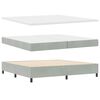 vidaXL Boxspringbett mit LED-Lichtleisten Hellgrau 200 x 200 cm Samt