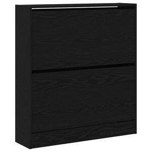 vidaXL Schuhschrank mit Regal Schwarz Eichen-Optik 80 x 21 x 87,5 cm