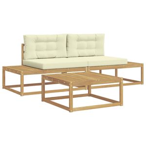 vidaXL Outdoor-Sofagarnitur 3 stk. 2-Sitzer Polyester Wei&szlig;