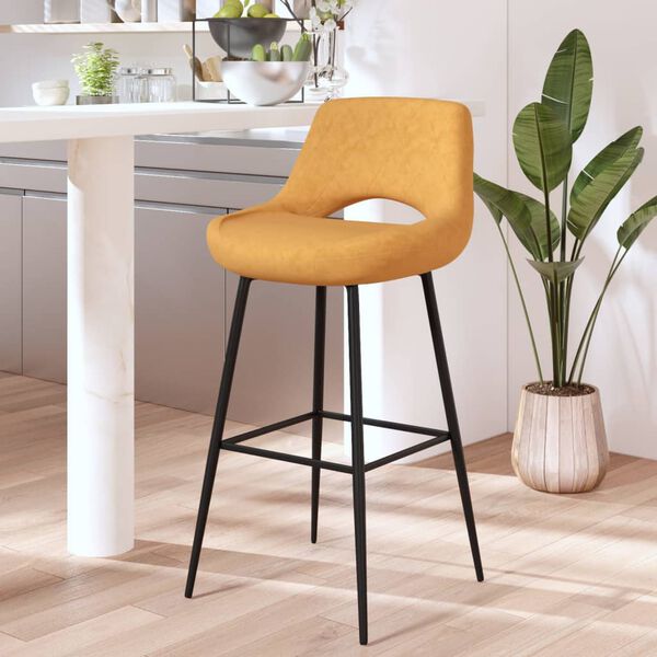 vidaXL Barhocker Braun Samt