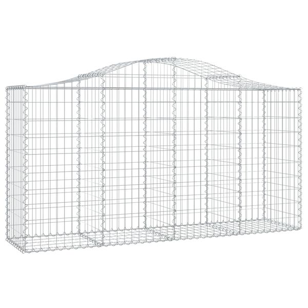 vidaXL Gabionen mit Hochbogen 6 Stk. 200x50x100/120cm Verzinktes Eisen