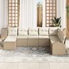 vidaXL Gartensofa-set mit Kissen 8 pcs Beige Poly Rattan