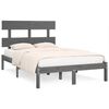 vidaXL Massivholzbett Grau 120x190 cm