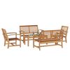 vidaXL Garten-Sofa-Set Natur Teak-Massivholz