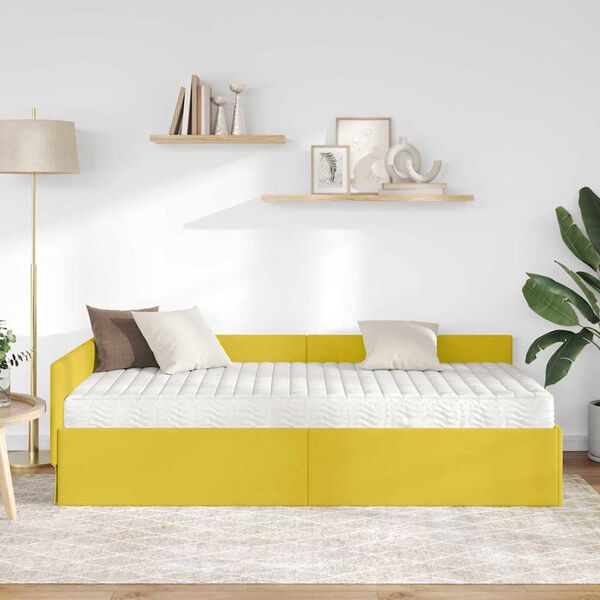 vidaXL Eckbettgestell mit Matratze Sonstiges 2 pcs Gr&uuml;n Samt