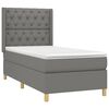 vidaXL Boxspringbett mit Matratze & LED Dunkelgrau 80x200 cm Stoff