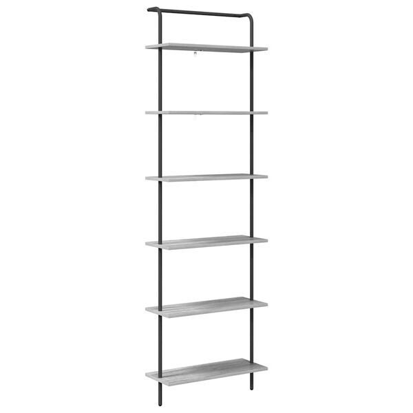 vidaXL B&uuml;cherregal Graues Sonoma 60 x 24 x 203 cm Holzwerkstoff