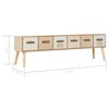 vidaXL TV-Schrank mit 6 Schubladen 130x30x40 cm Massivholz Kiefer