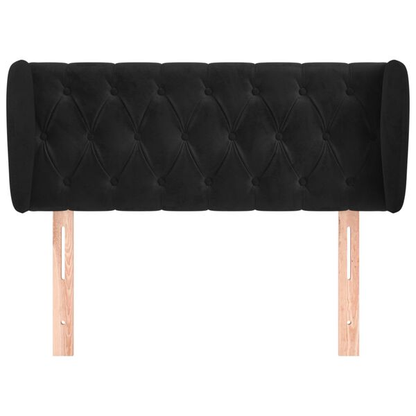 vidaXL Kopfteil mit Ohren Schwarz 93x23x78/88 cm Samt
