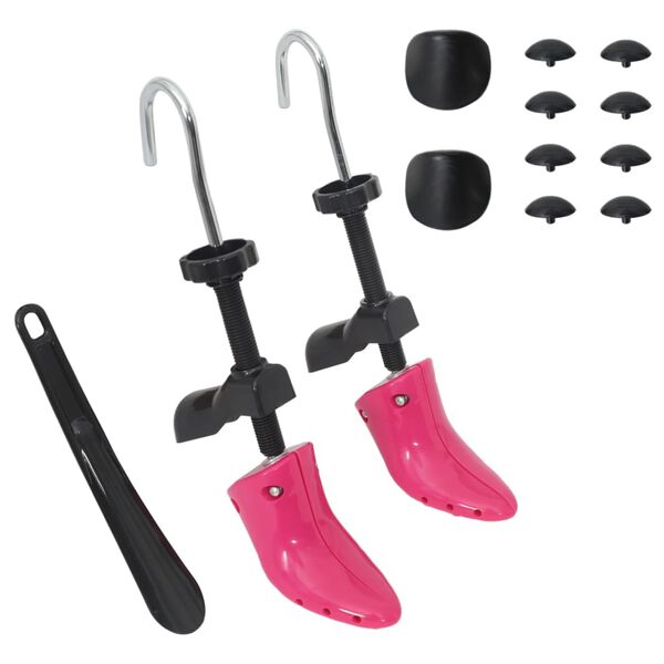 vidaXL Schuhspanner mit Schuhanzieher Rosa EU 34-40 Kunststoff