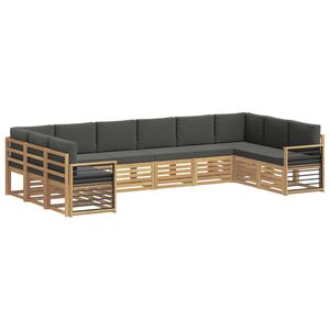 vidaXL Outdoor-Sofagarnitur 10 stk. Wei&szlig; und Anthrazit Polyester