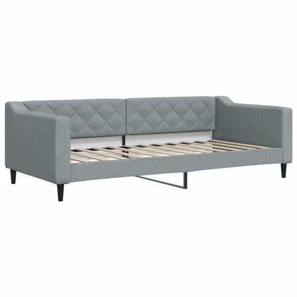 vidaXL Tagesbett Ausziehbar Hellgrau 90x200 cm Stoff