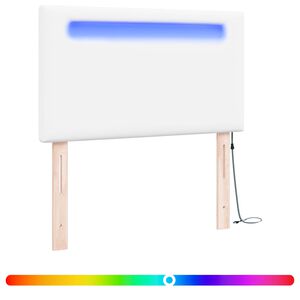 vidaXL LED Kopfteil Wei&szlig; 90 cm Kunstleder