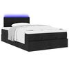 vidaXL Ottomane Bett mit Matratze & LEDs Schwarz 120x190 cm Stoff