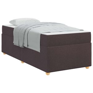vidaXL Bettrahmen mit Matratze Dunkelbraun 80 x 200 cm Stoff