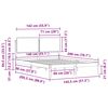 vidaXL Bettgestell mit gepolstertem Kopfteil Hellgrau 140 x 200 cm