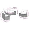 vidaXL 7-tlg. Garten-Sofagarnitur mit Kissen Braun Poly Rattan