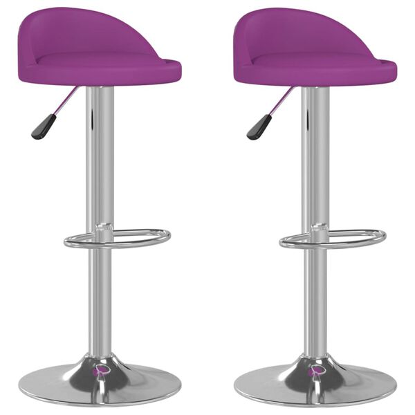 vidaXL Barhocker 2 Stk. Lila Kunstleder
