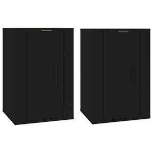 vidaXL TV-Wandschr&auml;nke 2 Stk. Schwarz 40x34,5x60 cm