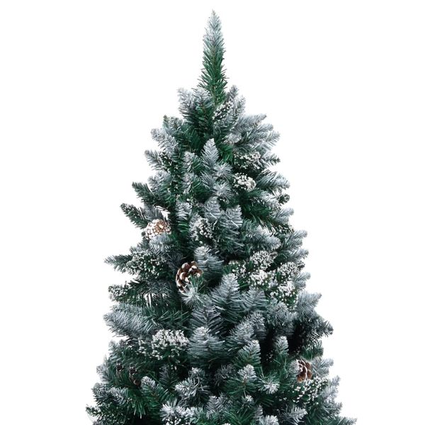 vidaXL K&uuml;nstlicher Weihnachtsbaum mit Beleuchtung Kugeln Zapfen 150 cm