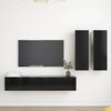 vidaXL 4-tlg. TV-Schrank-Set Schwarz Holzwerkstoff