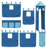 vidaXL Kinderhochbett mit Turm Blau 90x200 cm Massivholz Kiefer