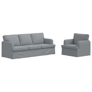 vidaXL Sofa Set 2 stk. Hellgrau Stoff