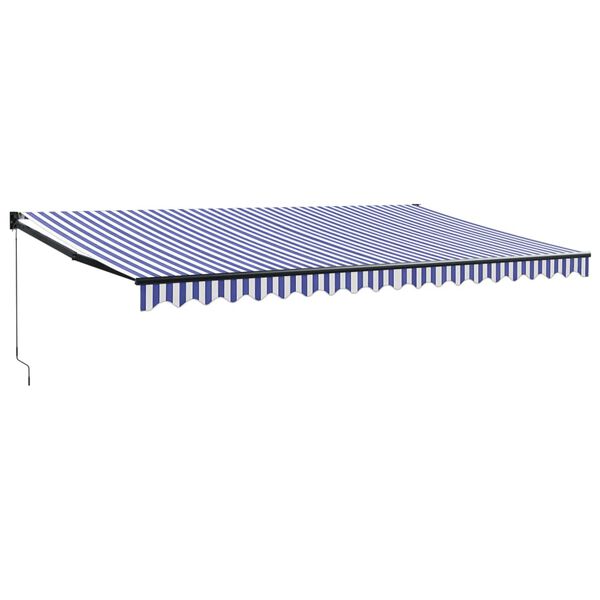 vidaXL Markise Einziehbar Blau und Wei&szlig; 5x3 m Stoff und Aluminium